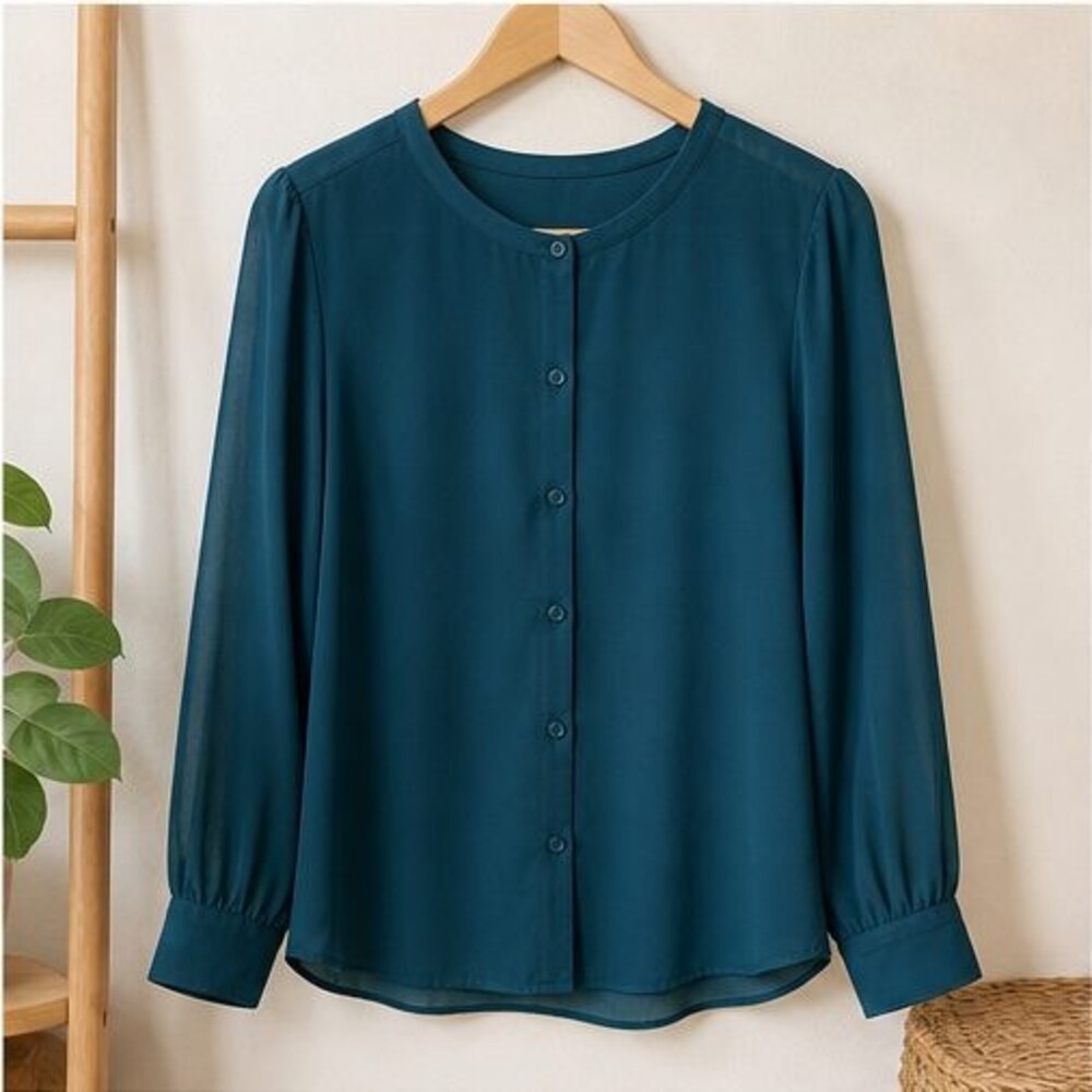 Teal Wrap Blouse